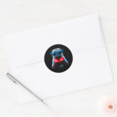 Boksende Pug Hond Kickboksen Cool Ronde Sticker (Envelop)