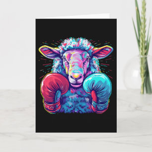 Boksende Schaap Lam Bokshandschoenen Kickboksen Fu Kaart