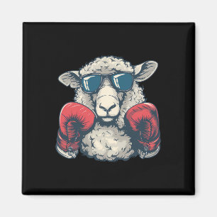 Boksende Schaap Lam Bokshandschoenen Kickboksen Fu Magneet