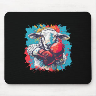 Boksende Schaap Lam Bokshandschoenen Kickboksen Fu Muismat