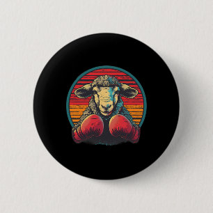 Boksende Schaap Lam Bokshandschoenen Kickboksen Fu Ronde Button 5,7 Cm