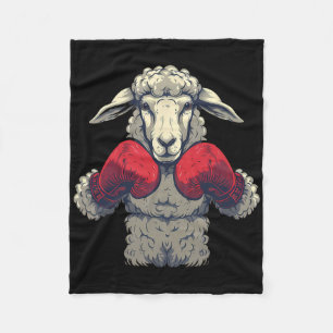 Boksende schapen met boks handschoenen Kickboksen Fleece Deken