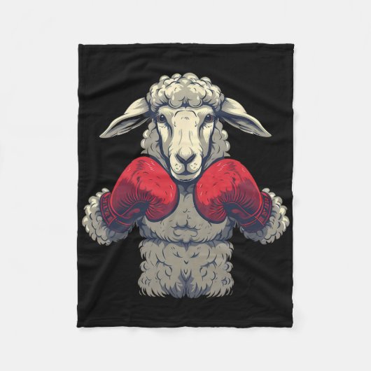 Boksende schapen met boks handschoenen Kickboksen Fleece Deken (Voorkant)