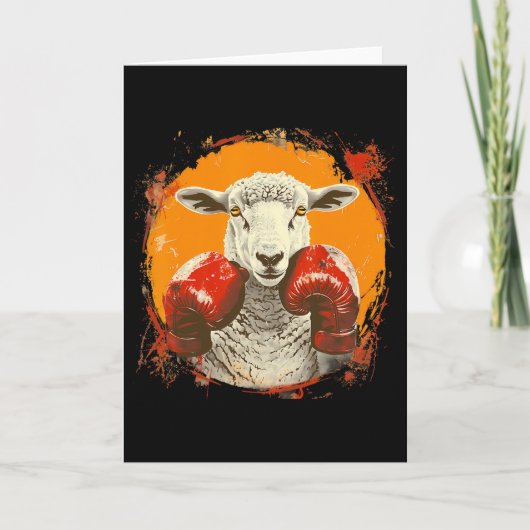 Boksende schapen met boks handschoenen Kickboksen Kaart (Voorkant)
