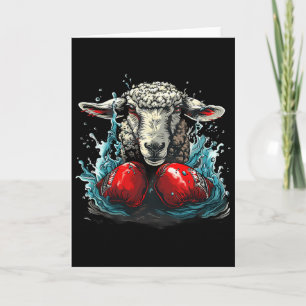 Boksende schapen met boks handschoenen Kickboksen Kaart