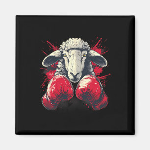 Boksende schapen met boks handschoenen Kickboksen Magneet