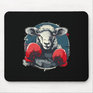 Boksende schapen met boks handschoenen Kickboksen Muismat