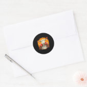 Boksende schapen met boks handschoenen Kickboksen Ronde Sticker (Envelop)