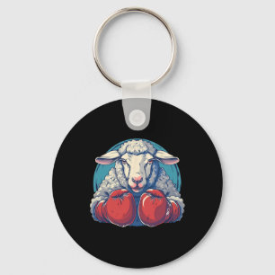 Boksende schapen met boks handschoenen Kickboksen  Sleutelhanger