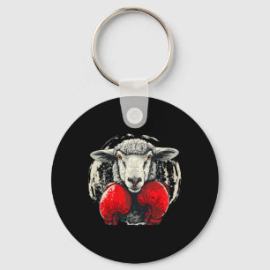 Boksende schapen met bokshandschoenen Kickboksen F Sleutelhanger