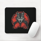 Boksende wolf met boks handschoenen Kickboksen Fun Muismat (Met muis)