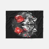 Boksende Wolf Met Bokshandschoenen Kickboksen Funn Fleece Deken (Voorkant (Horizontaal))