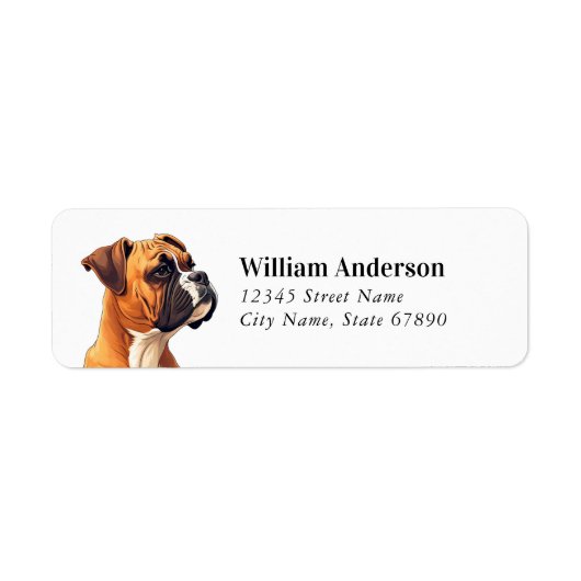 Boksenhond Retouradreslabels Etiket (Voorkant)