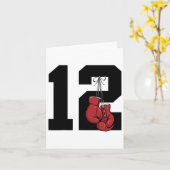 Bokser 12 jaar Boksen 12e verjaardag Kaart (Gele Bloem)