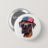 Bokser 4 van juli Feest Ronde Button 5,7 Cm (Voorkant /achterkant)