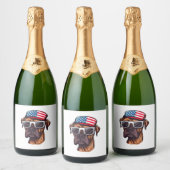 Bokser 4 van juli Feest Sparkling Wijnetiket (Flessen)