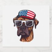 Bokser 4 van juli Feest Sparkling Wijnetiket (Enkel label)