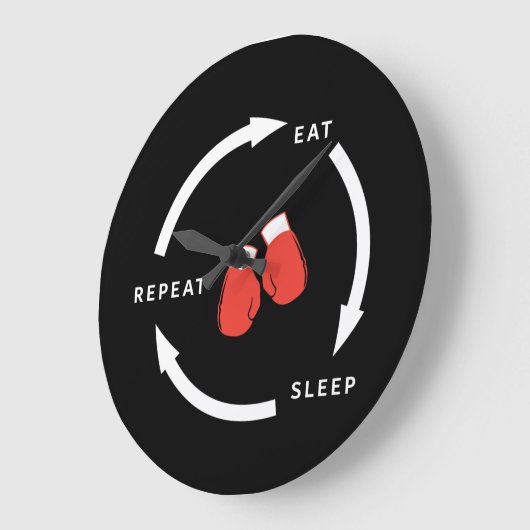 Bokser Boksen Eten Slapen Herhalen Sportfan Uitspr Grote Klok (Hoek)