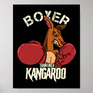 Bokser Boksen Kickboksen Trainen Als Een Kangoeroe Poster