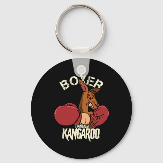 Bokser Boksen Kickboksen Trainen Als Een Kangoeroe Sleutelhanger (Voorkant)