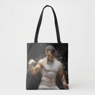 Bokser Boksen Sport Schilderen Abstracte Art Decor Tote Bag