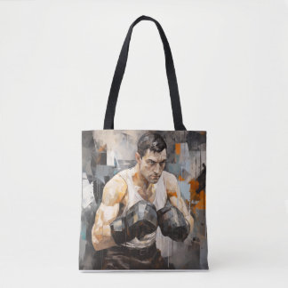 Bokser Boksen Sport Schilderen Abstracte Art Decor Tote Bag