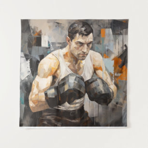 Bokser Boksen Sport Schilderen Abstracte Art Decor Wandkleed