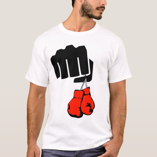 Bokser, boksen, vuist en bokshandschoenen t-shirt (Voorkant)