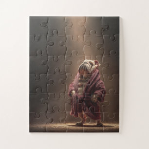 Bokser Bulldog in het gewaad Jigsaw Puzzle Legpuzzel