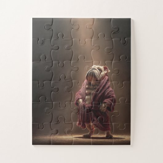 Bokser Bulldog in het gewaad Jigsaw Puzzle Legpuzzel (Verticaal)