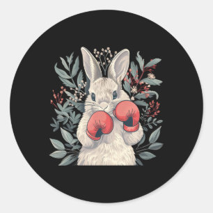 Bokser Bunny Met Bokshandschoenen Kickboksen Funny Ronde Sticker