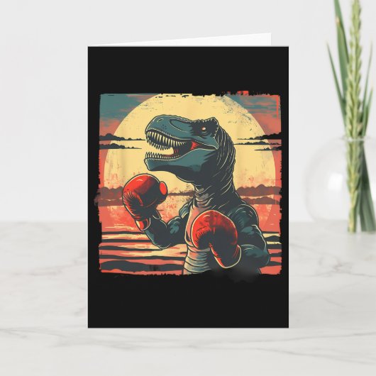Bokser Dinosaurus Boksen Dino Kickboksen T-rex Bok Kaart (Voorkant)