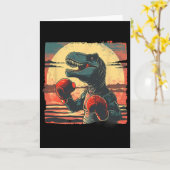 Bokser Dinosaurus Boksen Dino Kickboksen T-rex Bok Kaart (Gele Bloem)