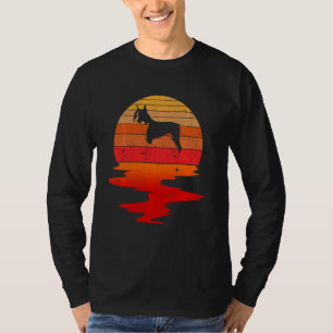 Bokser Dog 70s Retro Sunset Dog Animal Fun T-shirt