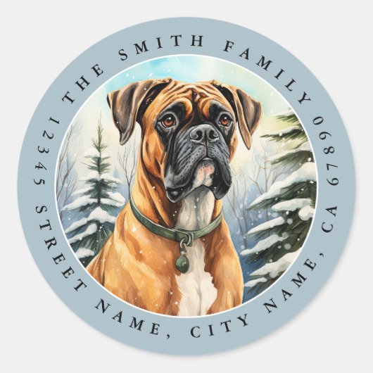 Bokser Dog Ronde Stickers (Voorkant)