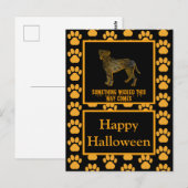 Bokser Dog Silhouet Happy Halloween Sinaasappel Briefkaart (Voorkant / Achterkant)