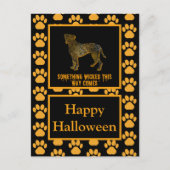 Bokser Dog Silhouet Happy Halloween Sinaasappel Briefkaart (Voorkant)