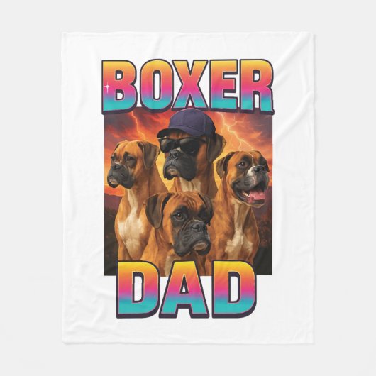 Bokser Fleece Deken (Voorkant)