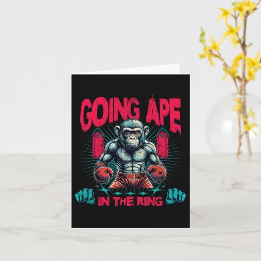 Bokser gaat aap in de ring boksen aap kaart (Gele Bloem)