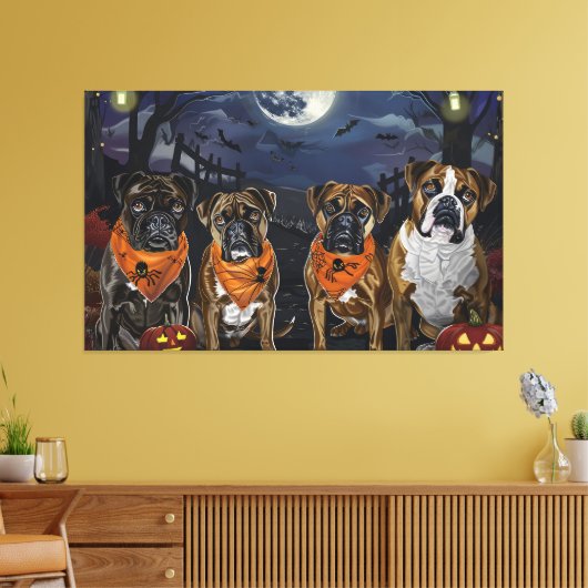 Bokser Halloween Griezelig Canvas Afdruk (Insitu (Woonkamer))