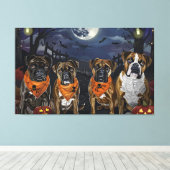 Bokser Halloween Griezelig Canvas Afdruk (Insitu (Houten vloer))