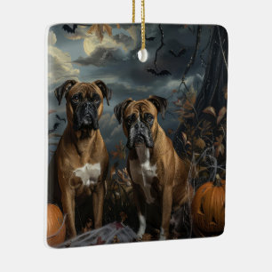 Bokser Halloween Nacht Doggy Delight Keramisch Ornament