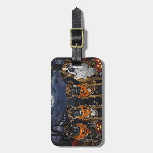 Bokser Halloween Spooky Bagagelabel (Voorkant verticaal)