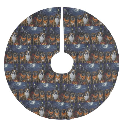 Bokser Halloween Spooky Kerstboom Rok (Voorkant)