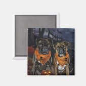 Bokser Halloween Spooky Magneet (Voorkant / Achterkant)