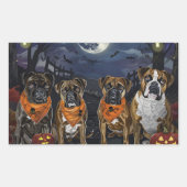 Bokser Halloween Spooky Rechthoekige Sticker (Voorkant)