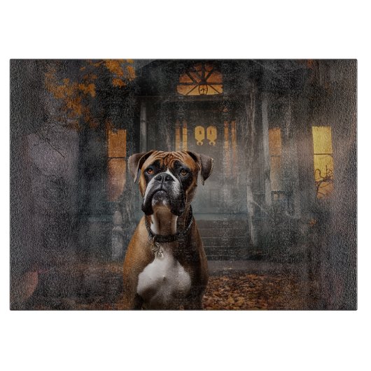 Bokser Halloween Verschrikkelijk Snijplank (Voorkant)