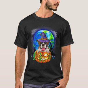 Bokser Heks Moon Pompoen Scary Halloween Hondenlie T-shirt