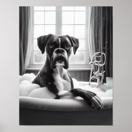 Bokser Hond Badkamer Wall Art, Bokser nemen een ba Poster