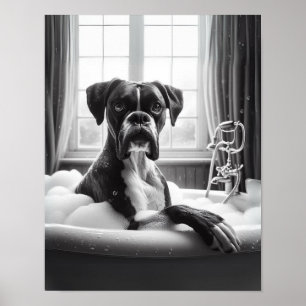 Bokser Hond Badkamer Wall Art, Bokser nemen een ba Poster